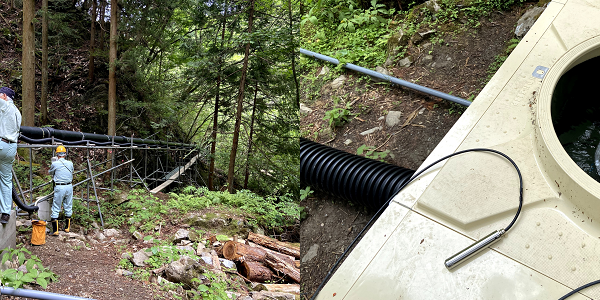 送電設備のない山奥における、 貯水槽の水位の長期間リアルタイム測定