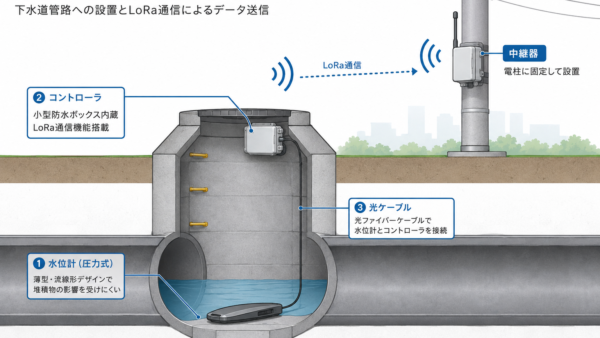 近畿地方の自治体にて、下水道用水位計３式を設置しました！